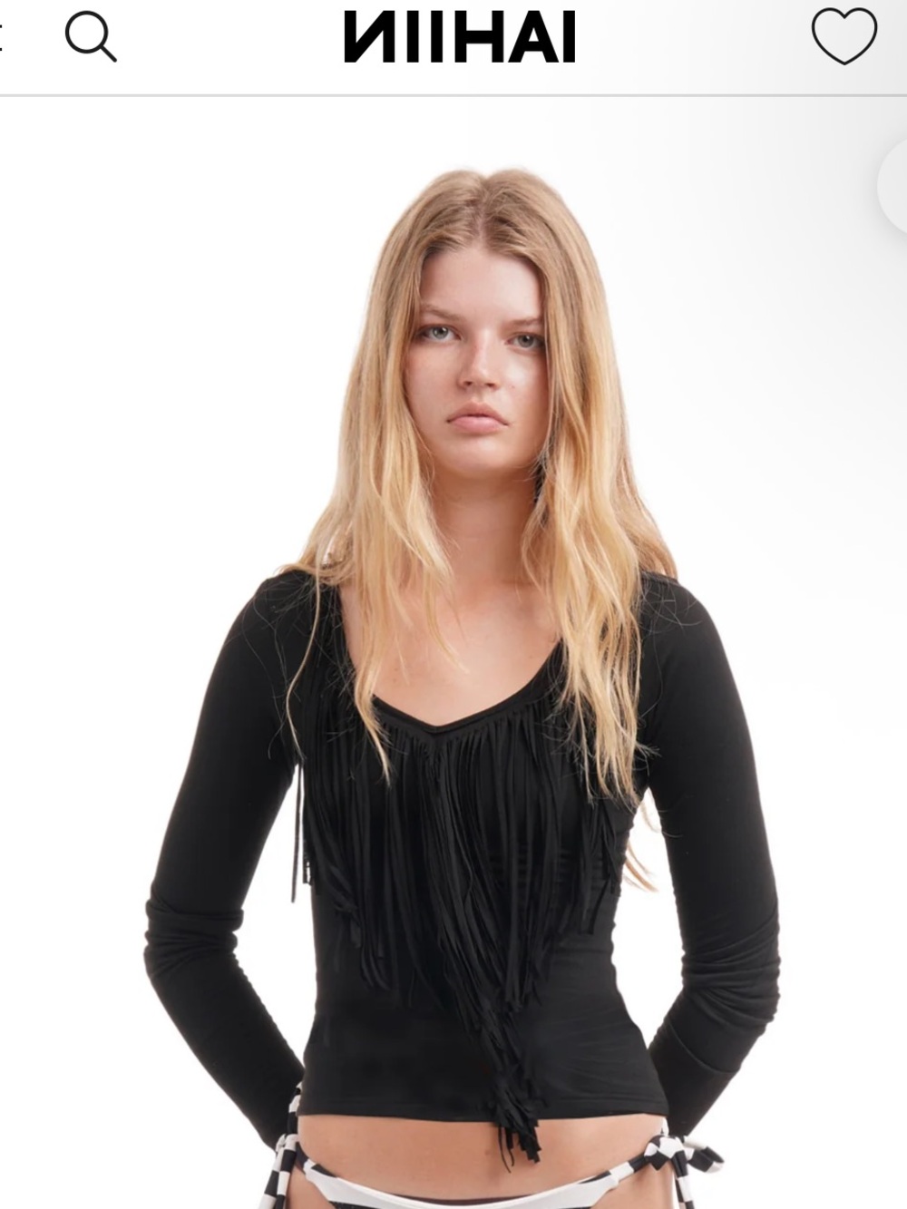Black fringe top